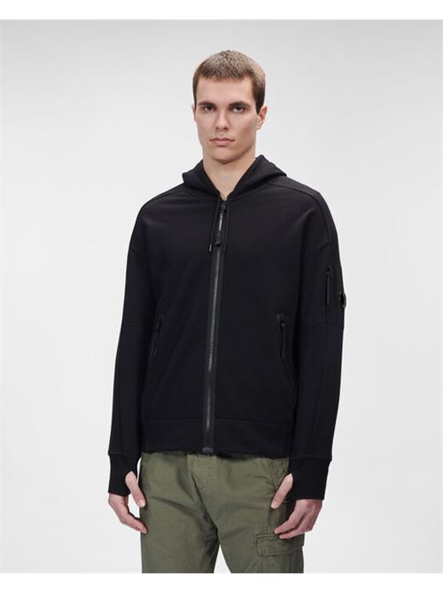 diagonal raised fleece zipped hoodie C.P. COMPANY | CMSS070A-005086W999